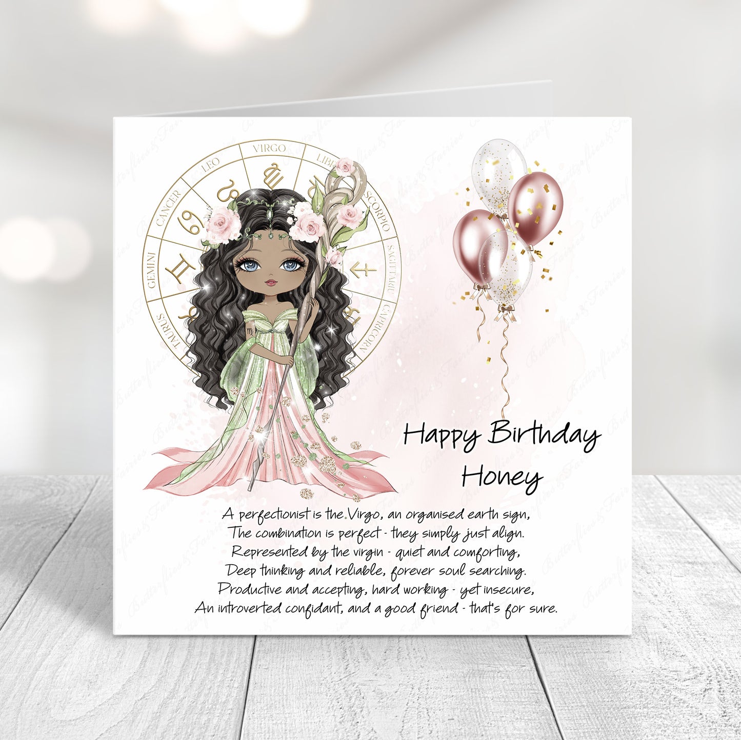Personalised Virgo Zodiac Sign Birthday Card