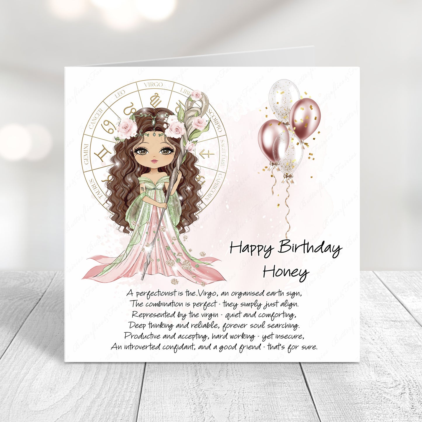 Personalised Virgo Zodiac Birthday Card – Astrology Star Sign Card – Earth Sign Birthday Card