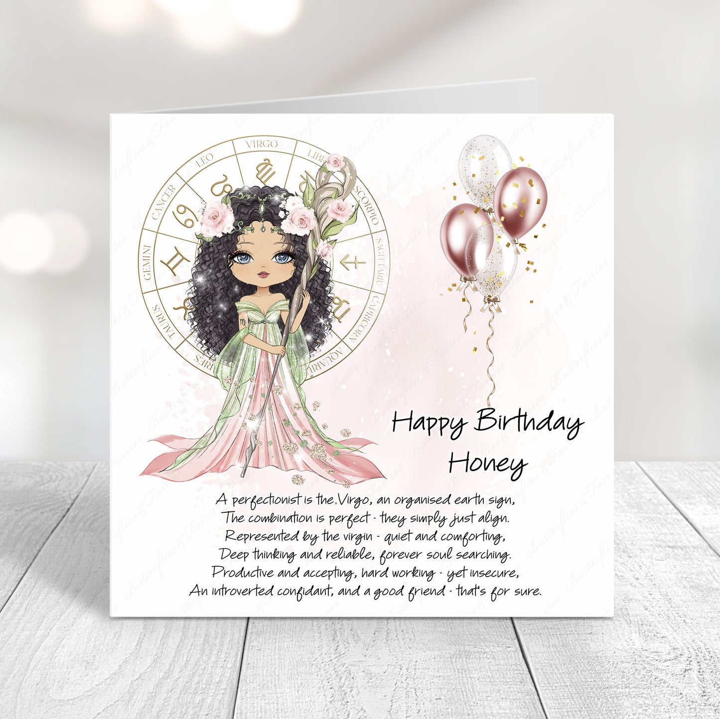 Personalised Virgo Zodiac Birthday Card – Astrology Star Sign Card – Earth Sign Birthday Card
