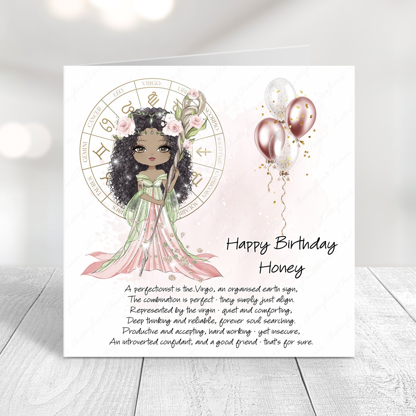 Personalised Virgo Zodiac Birthday Card – Astrology Star Sign Card – Earth Sign Birthday Card