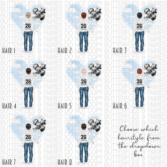Personalised School Leaver Card 2026 – Boy with White Leavers Hoodie | Last Day of School Card