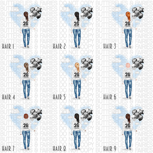 Personalised School Leaver Card 2026 – Girl with White Leavers Hoodie | Last Day of School Card