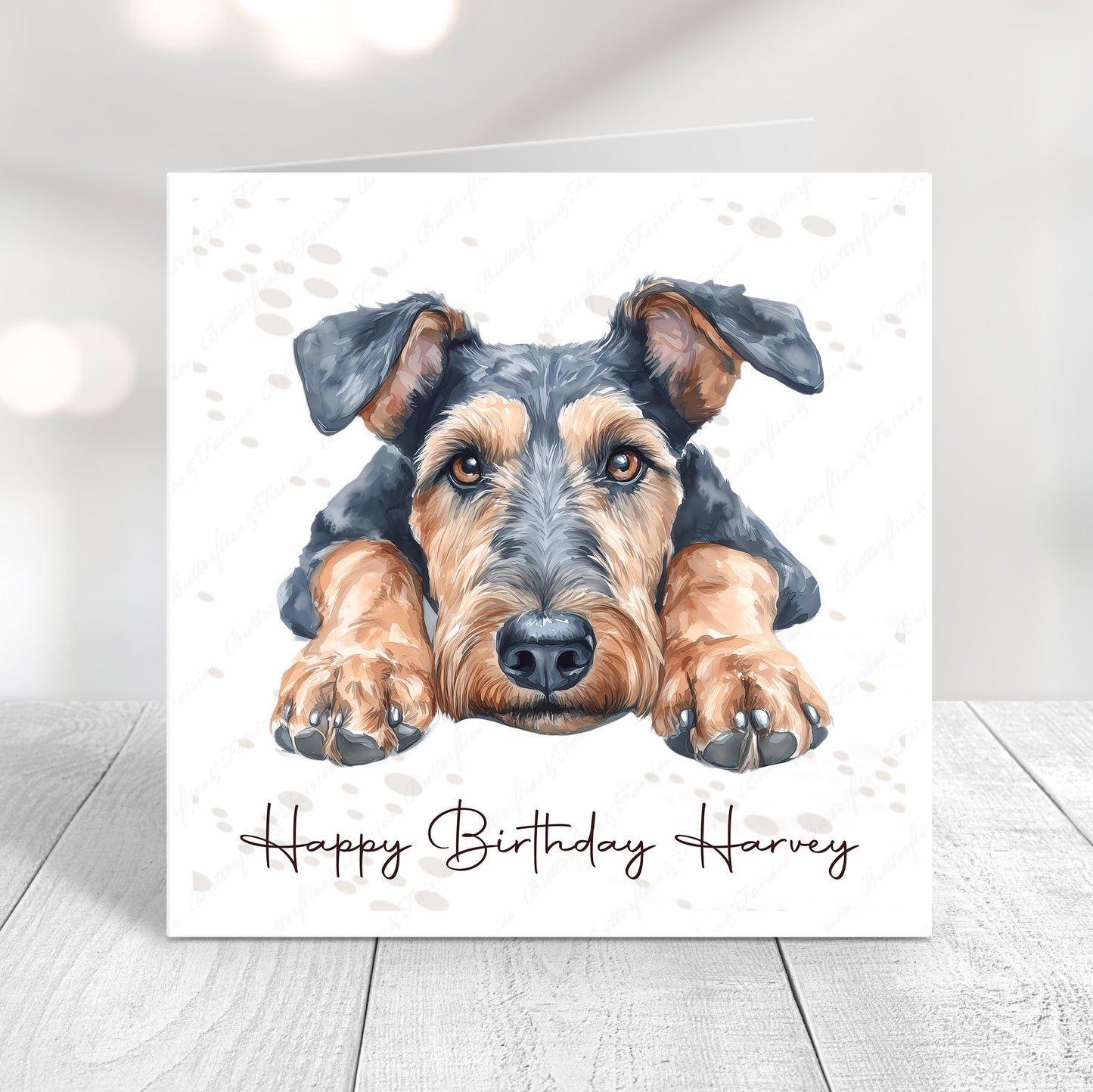 Personalised Airedale Terrier Birthday Card – Cute Dog Lover Card