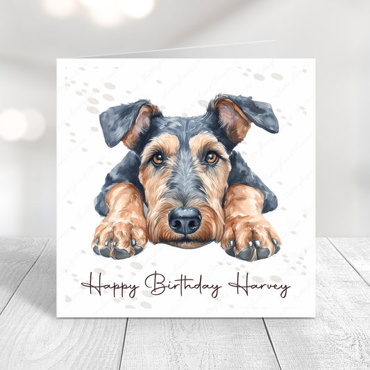 Personalised Airedale Terrier Birthday Card – Cute Dog Lover Card