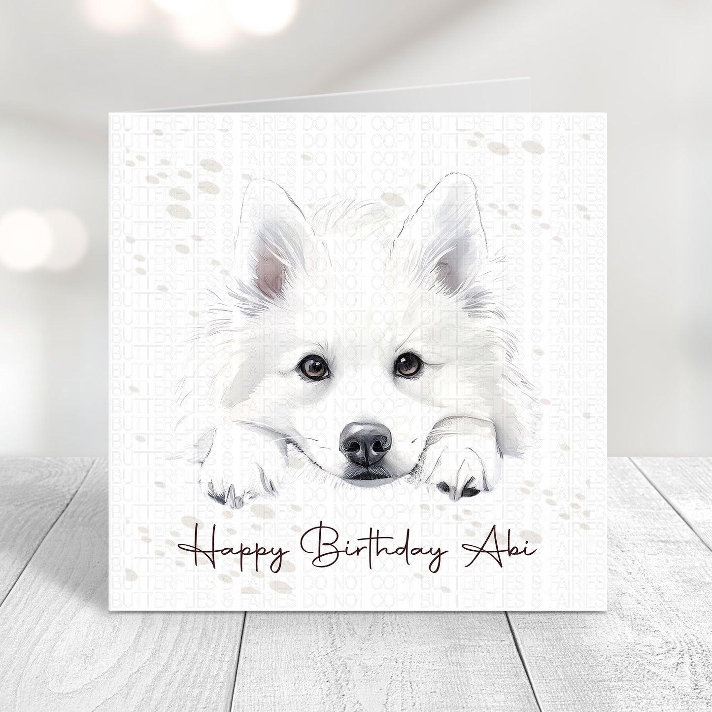 Personalised American Eskimo Birthday Card – Cute Dog Lover Card