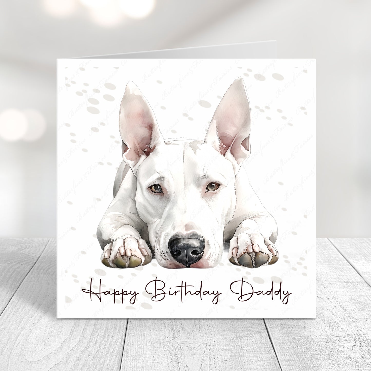 Personalised Bull Terrier Birthday Card – Cute Dog Lover Card