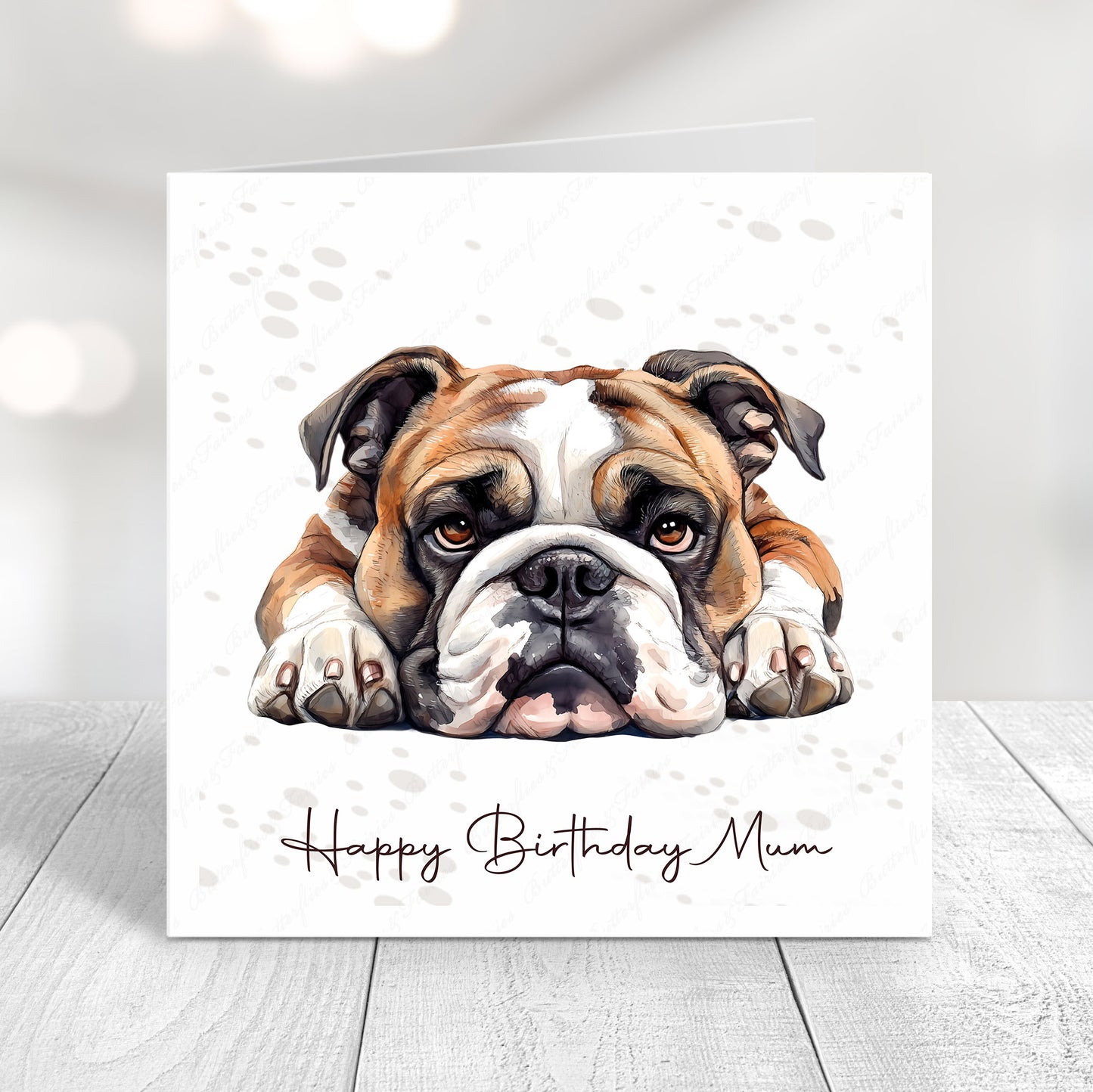 Personalised Bulldog Birthday Card – Cute Dog Lover Card